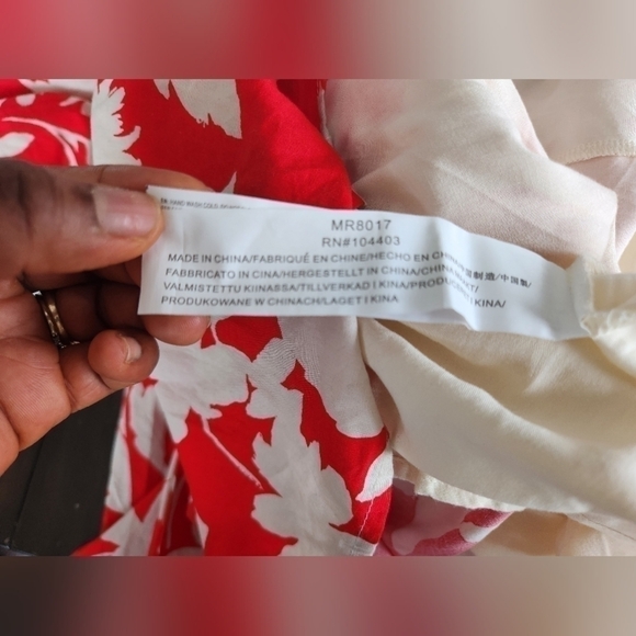 Moon River Women's Side tie, Cut-out Floral Print Tiered Shirred Dress. … - Picture 10 of 16